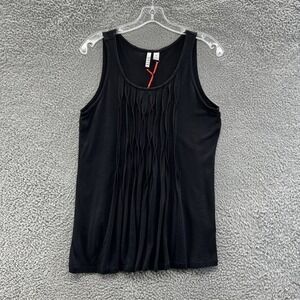 ELLE Tank Top Women's XS Black Origami Pleated Casual Tank Top Ladies Size XS